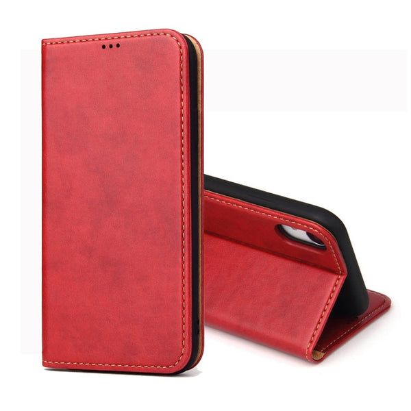 For iPhone XR Dermis Texture PU Horizontal Flip Leather Case with Holder & Card Slots & Wallet