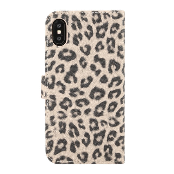 For iPhone XS Leopard Pattern Horizontal Flip Leather Case with Holder & Card Slots
