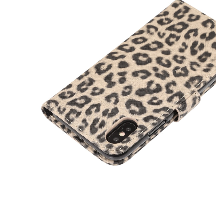 For iPhone XS Leopard Pattern Horizontal Flip Leather Case with Holder & Card Slots