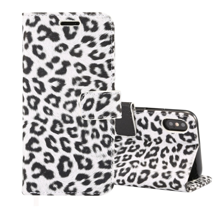For iPhone XS Leopard Pattern Horizontal Flip Leather Case with Holder & Card Slots