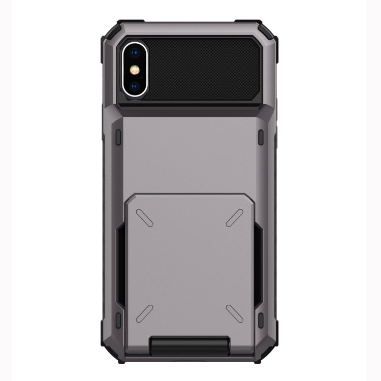 For iPhone X / XS Shockproof TPU + PC Protective Case with Card Slot