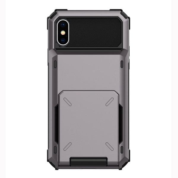 For iPhone X / XS Shockproof TPU + PC Protective Case with Card Slot