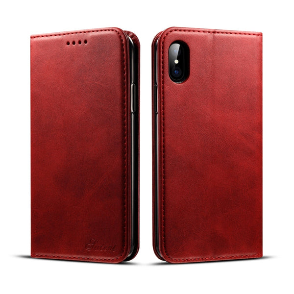For iPhone X / XS Suteni Calf Texture Horizontal Flip Leather Case with Holder & Card Slots & Wallet, iPhone X / XS