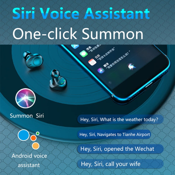 A13 TWS CVC8.0 and DSP Dual Noise Cancelling Touch Bluetooth Earphone with Charging Box, Support LED Digital Display & Clock & Flashlight & HD Call & Siri & Power Bank, A13