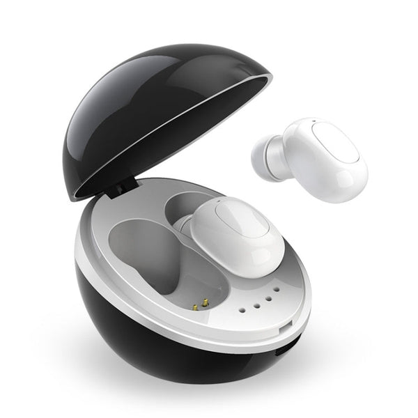 A10 TWS Space Capsule Shape Wireless Bluetooth Earphone with Magnetic Charging Box & Lanyard, Support HD Call & Automatic Pairing Bluetooth