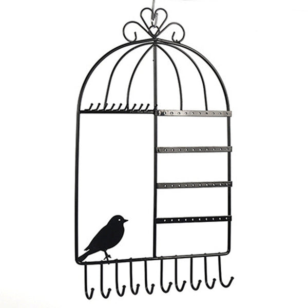 Birdcage Shape Ear Stud Earrings Bracelet Pendant Necklace Jewelry Display Storage Rack