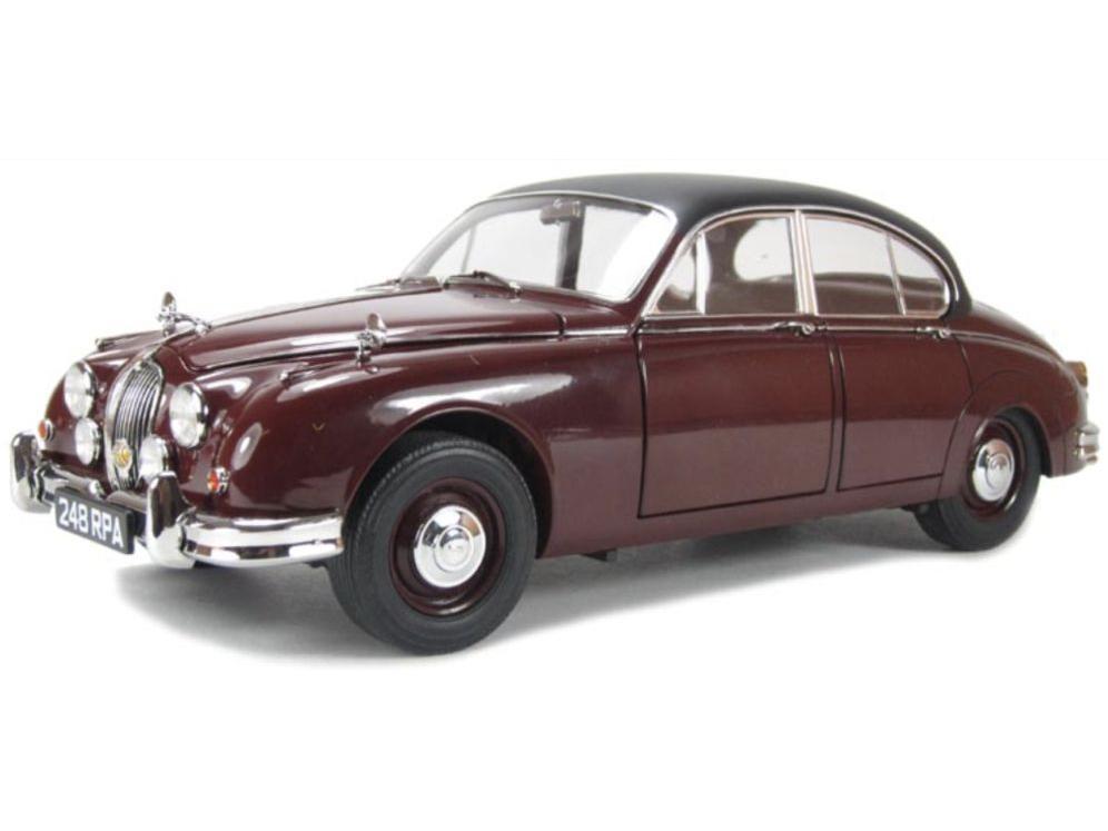 Jaguar Mk2 Burgundy/Black Roof - Famous Detective - 1:43 Scale Cararama Diecast Model