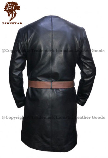 Jaime Lannister GOT Black Leather Trench Coat (Full Length Cowhide)