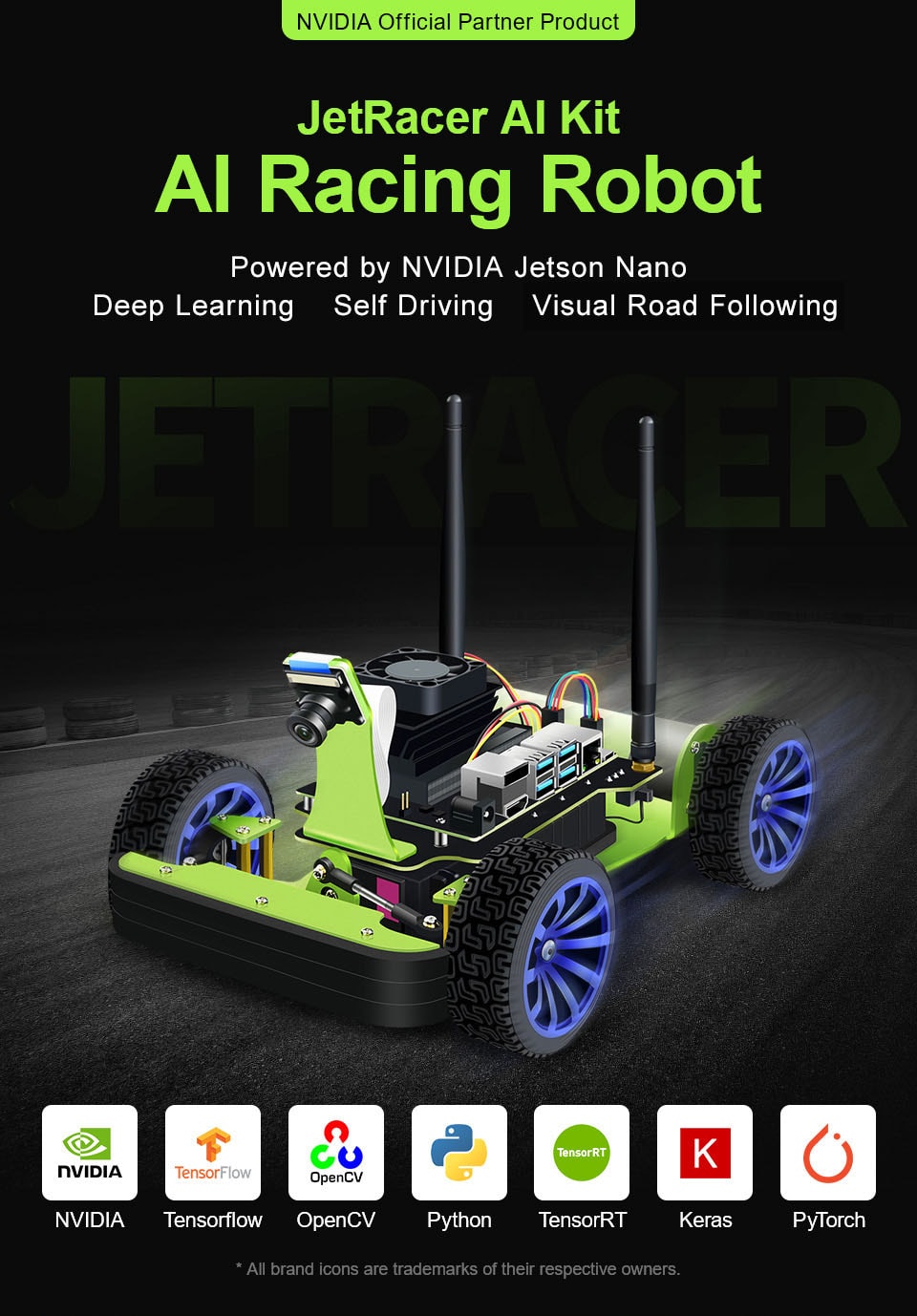 JetRacer AI Robot Car Kit for Nvidia Jetson