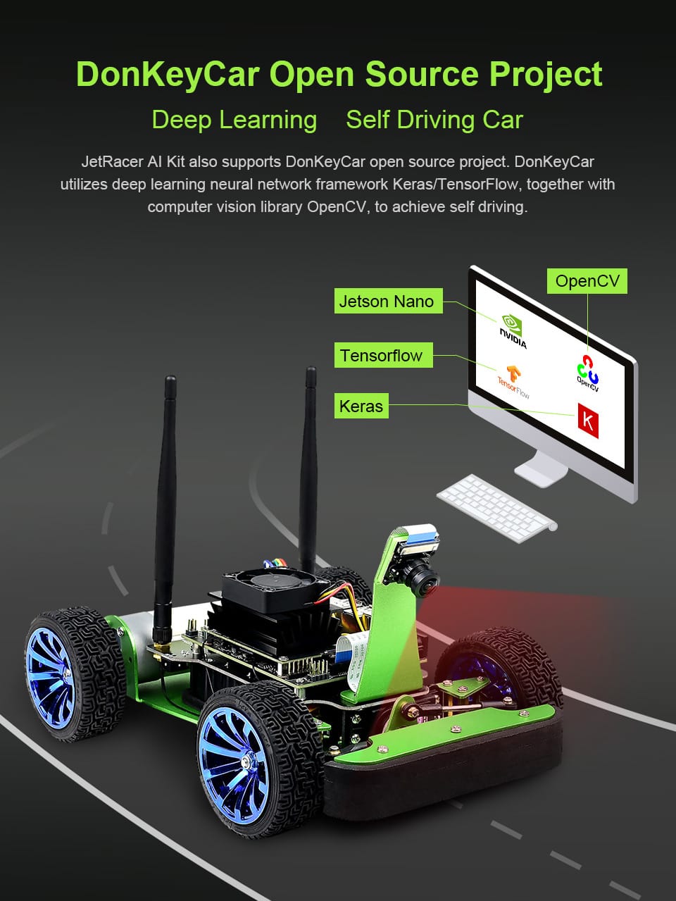 JetRacer AI Robot Car Kit for Nvidia Jetson