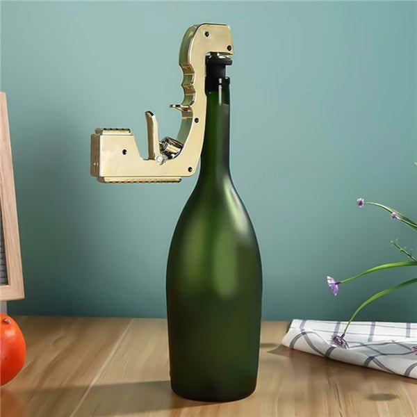 Plastic Wrapped Metal Bubbly Blaster Champagne Bottle Squirt Gun Bar Tool, Plastic Wrapped Metal