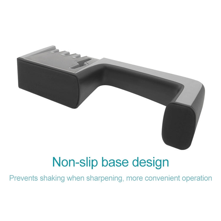 4 in 1 Stainless Steel Knife Sharpener Four Section Hand-held Quick Sharpening Tool with Non Slip Handle, 4 in 1 (Black), 4 in 1 (Red)