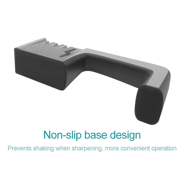 4 in 1 Stainless Steel Knife Sharpener Four Section Hand-held Quick Sharpening Tool with Non Slip Handle, 4 in 1 (Black), 4 in 1 (Red)