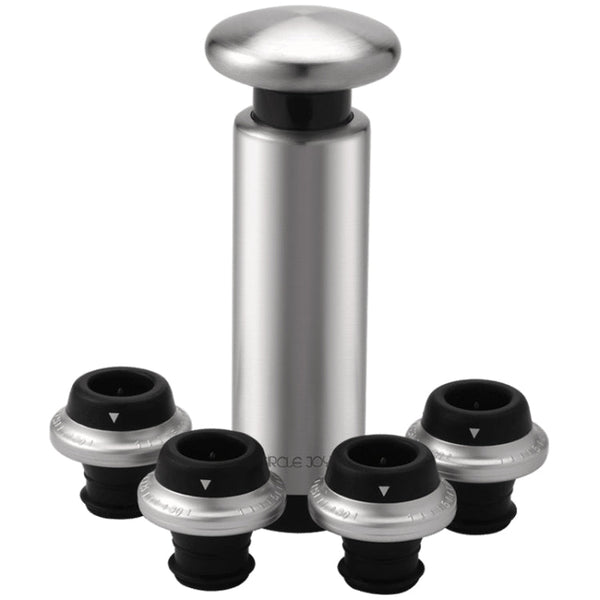 Original Xiaomi Youpin CircleJoy Stainless Steel Red Wine Preservation Stopper Set, Style: 4 Stoppers in One Pump, 4 Stoppers in One Pump