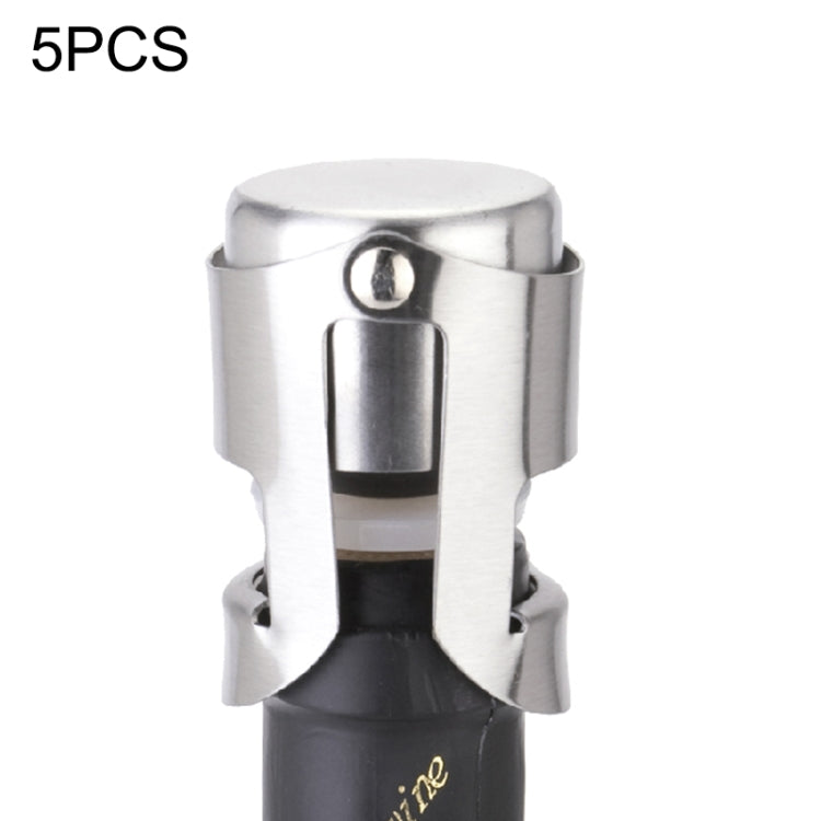 5 PCS Novel Stainless Steel Champagne Wine Bottle Stopper, 5 PCS  Wine Bottle Stopper