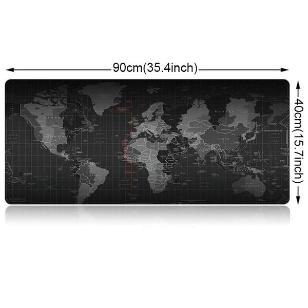 Extended Large Anti-Slip World Map Pattern Soft Rubber Smooth Cloth Surface Game Mouse Pad Keyboard Mat, Size: 90 x 40cm, Size: 90 x 40cm