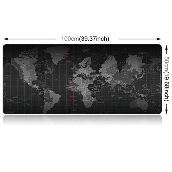 Extended Large Anti-Slip World Map Pattern Soft Rubber Smooth Cloth Surface Game Mouse Pad Keyboard Mat, Size: 100 x 50cm