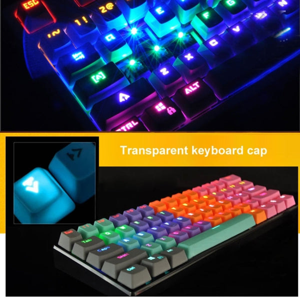 ABS Translucent Keycaps, OEM Highly Mechanical Keyboard, Universal Game Keyboard, Purple, Red, White, Yellow, Black, Orange, Pink, Grey, Blue