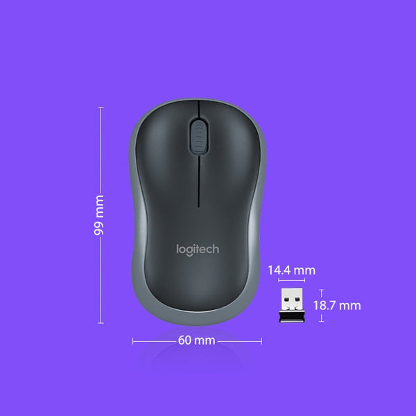 Logitech M186 Wireless Mouse Office Power Saving USB Laptop Desktop Computer Universal