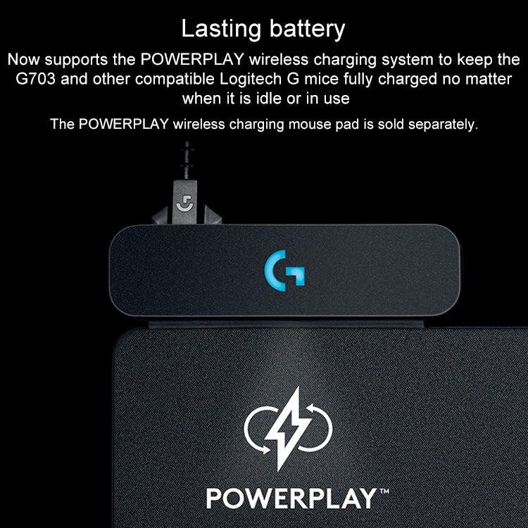 Logitech G703 LIGHTSPEED 16000 DPI 6 Programmable Buttons HERO 16K Sensor RGB Backlight Wireless Optical Gaming Mouse