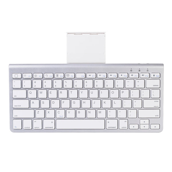 MC Saite 460BT 78 Keys Ultra-thin Mini Wireless Bluetooth Keyboard, Built-in Holder, Support Android / iOS / Windows System(Silver)