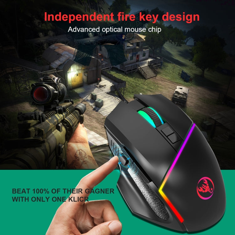 HXSJ  V100 + A876 Mobile Game One Hand Wired Keyboard + Mouse Set, V100+A876