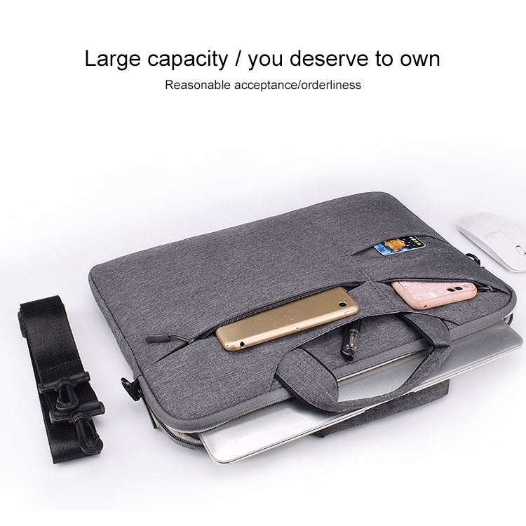 ST02S Waterproof Tear Resistance Hidden Portable Strap One-shoulder Handbag for 15.6 inch Laptops, with Suitcase Belt, ST02S 15.6 inch Black, ST02S 15.6 inch Dark Gray, ST02S 15.6 inch Pink, ST02S 15.6 inch Light Grey, ST02S 15.6 inch Navy Blue