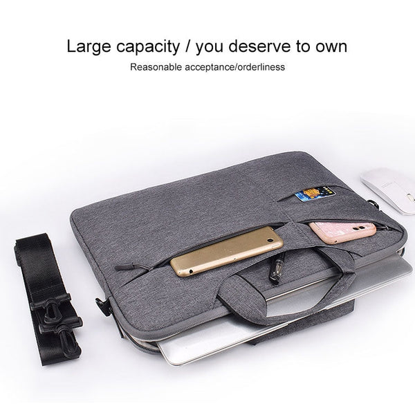 ST02S Waterproof Tear Resistance Hidden Portable Strap One-shoulder Handbag for 15.6 inch Laptops, with Suitcase Belt, ST02S 15.6 inch Black, ST02S 15.6 inch Dark Gray, ST02S 15.6 inch Pink, ST02S 15.6 inch Light Grey, ST02S 15.6 inch Navy Blue