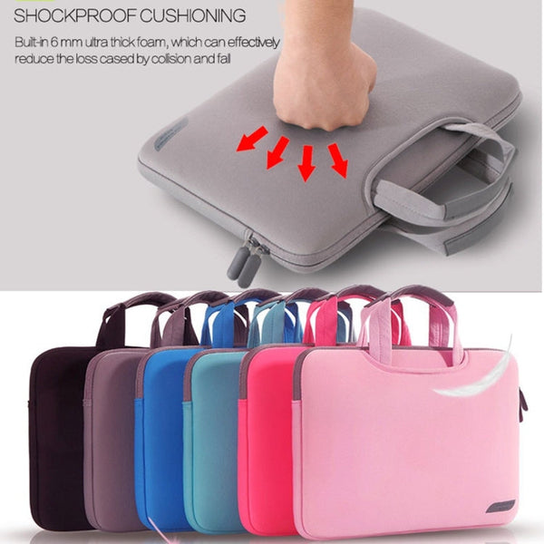 12 inch Portable Air Permeable Handheld Sleeve Bag for MacBook, Lenovo and other Laptops, Size:32x21x2cm, 12 inch Magenta, 12 inch Grey, 12 inch Green, 12 inch Pink, 12 inch Black
