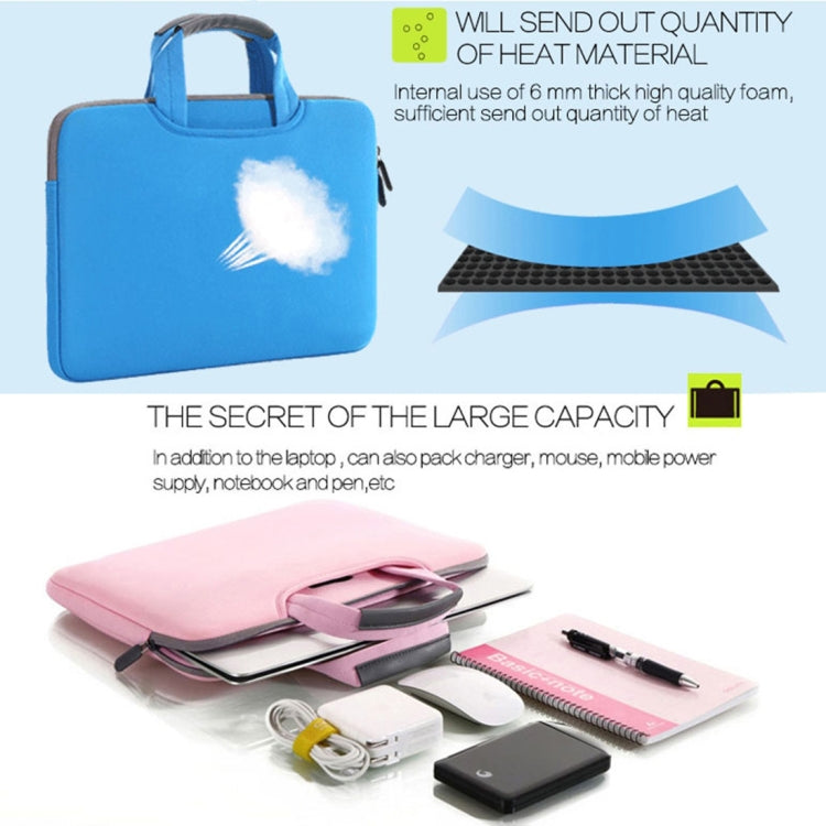 15.4 inch Portable Air Permeable Handheld Sleeve Bag for MacBook Air / Pro, Lenovo and other Laptops, Size: 38x27.5x3.5cm, 15.4 inch Grey, 15.4 inch Green, 15.4 inch Pink, 15.4 inch Black