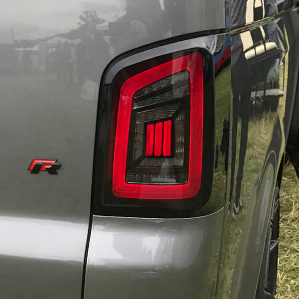 For VW T5.1 Transporter MK3.1 Van Tailgate LED Rear Lights Smoked Ideal LED Full Frame Led Light- Bar