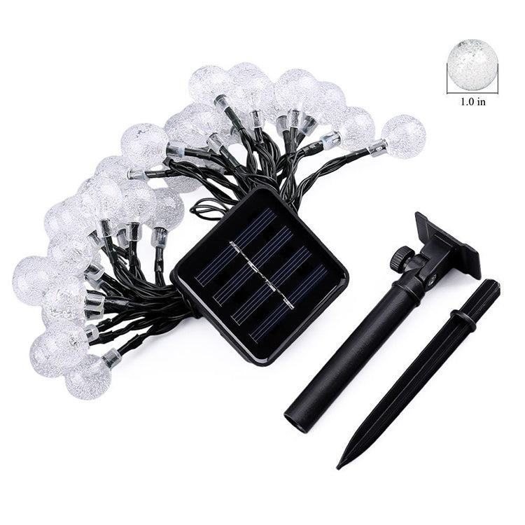 50 LEDs Bubble Ball Outdoor Garden Waterproof Christmas Spring Festival Decoration Solar Lamp String