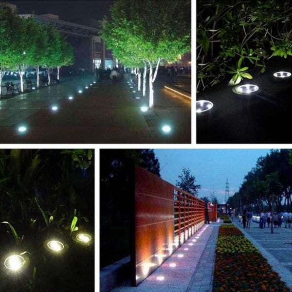 2 PCS 16 LEDs Solar Powered Buried Light Under Ground Lamp IP65 Waterproof Outdoor Garden Street Light