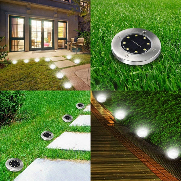 2 PCS 16 LEDs Solar Powered Buried Light Under Ground Lamp IP65 Waterproof Outdoor Garden Street Light