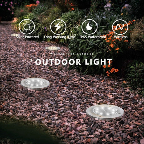 2 PCS 16 LEDs Solar Powered Buried Light Under Ground Lamp IP65 Waterproof Outdoor Garden Street Light