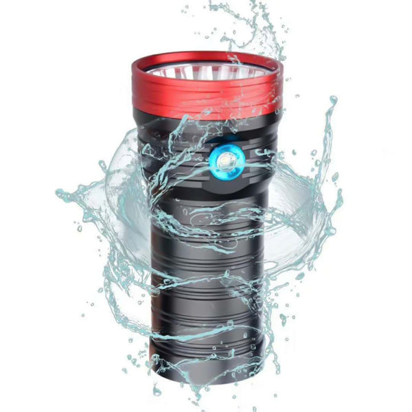 3 Gears, DB18 18xT6, Luminous Flux: 5400lm LED Flashlight, with 4 18650 Batteries