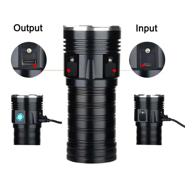 3 Gears, K18MAX 18xT6, Luminous Flux: 5400lm LED Flashlight, Without Battery