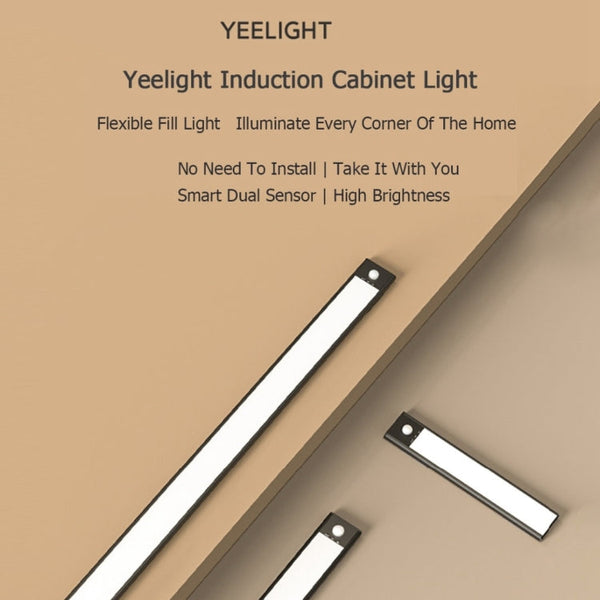 20cm Original Xiaomi Youpin YEELIGHT LED Smart Human Motion Sensor Light Bar Rechargeable Wardrobe Cabinet Corridor Wall Lamps, 20cm