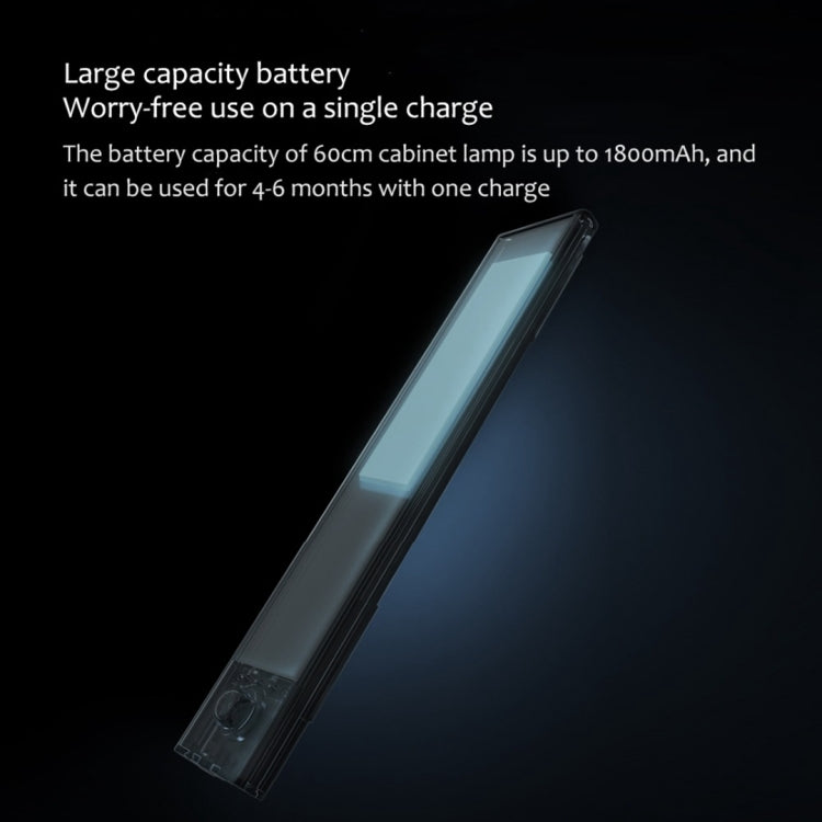 60cm Original Xiaomi Youpin YEELIGHT LED Smart Human Motion Sensor Light Bar Rechargeable Wardrobe Cabinet Corridor Wall Lamps, 60cm