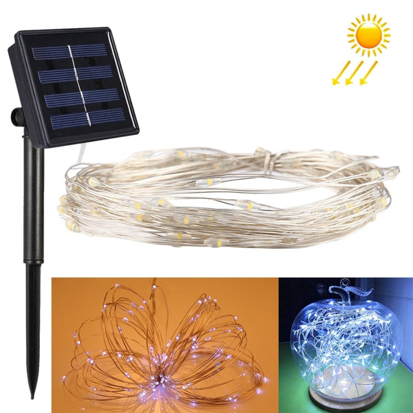 20m 200 LEDs SMD 0603 Solar Panel Silver Wire String Light Fairy Lamp Decorative Light, DC 5V