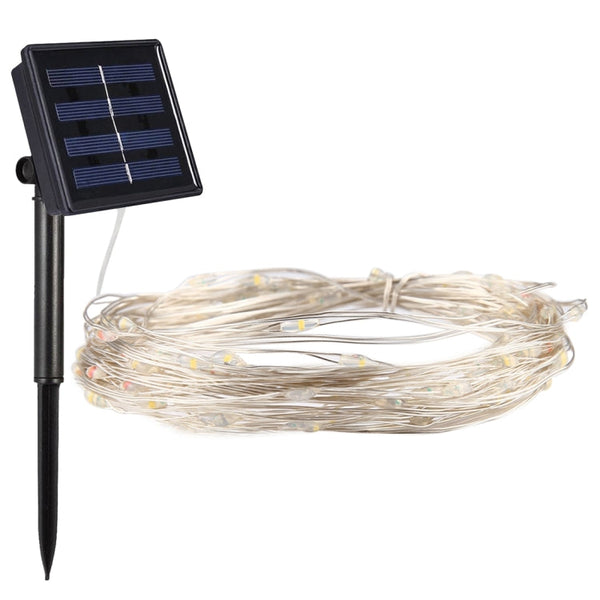 20m 200 LEDs SMD 0603 Solar Panel Silver Wire String Light Fairy Lamp Decorative Light, DC 5V