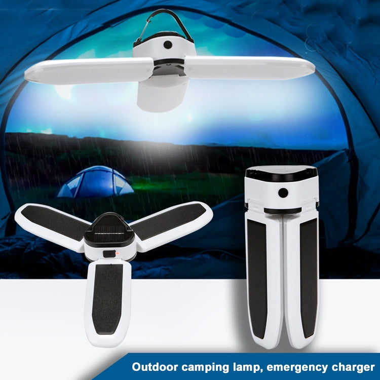 Multifunctional Solar USB Charging 60 LED Trefoil Camping Lamp Outdoor Tent Portable Lamp Flashlight  Emergency Light Bulb Light, Style: Solar