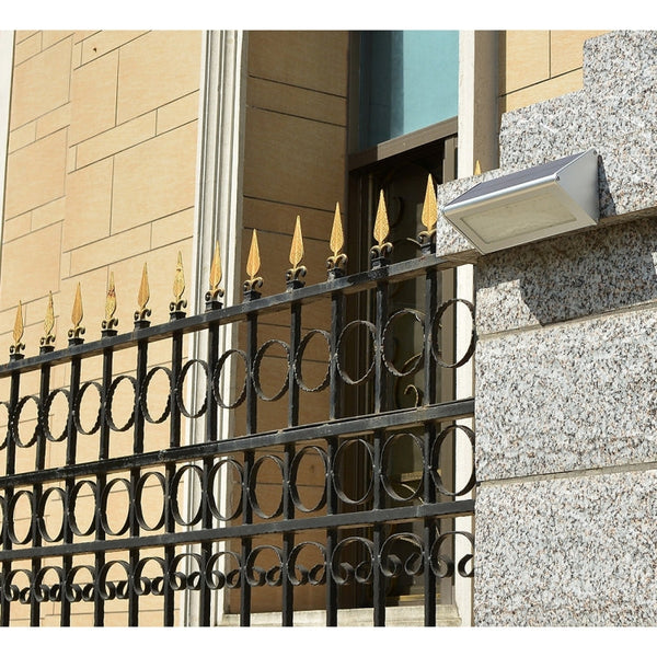 800 LM 48 LEDs SMD 2835 Sensor Triangle Energy Saving Wall Light with Solar Panel and Hidden Switch for Garden / Courtyard / Outdoor Camping(Silver)