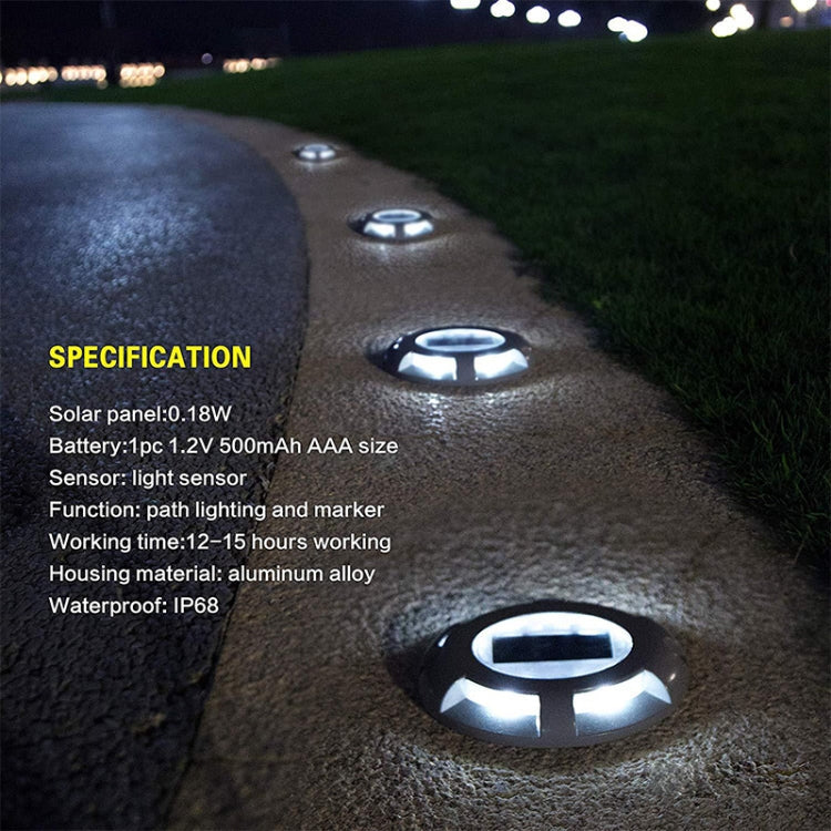 4 PCS LED Solar Powered Embedded Ground Lamp IP68 Waterproof Outdoor Garden Lawn Lamp