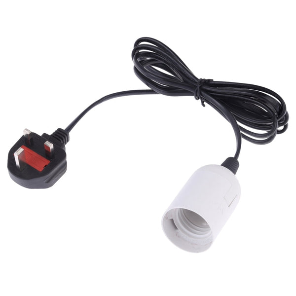 E27 Wire Cap Lamp Holder Chandelier Power Socket with 1.8m Extension Cable, Big UK Plug