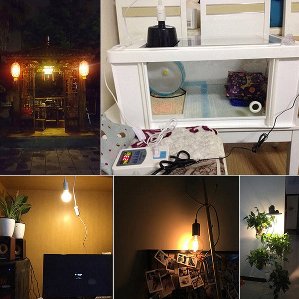 E27 Wire Cap Switch Lamp Holder Chandelier Power Socket with 1.2m Extension Cable, Small UK Plug