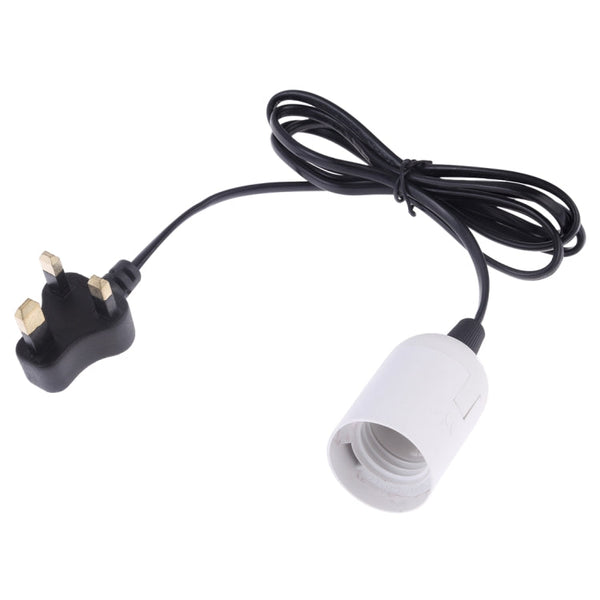 E27 Wire Cap Lamp Holder Chandelier Power Socket with 1.2m Extension Cable, Small UK Plug