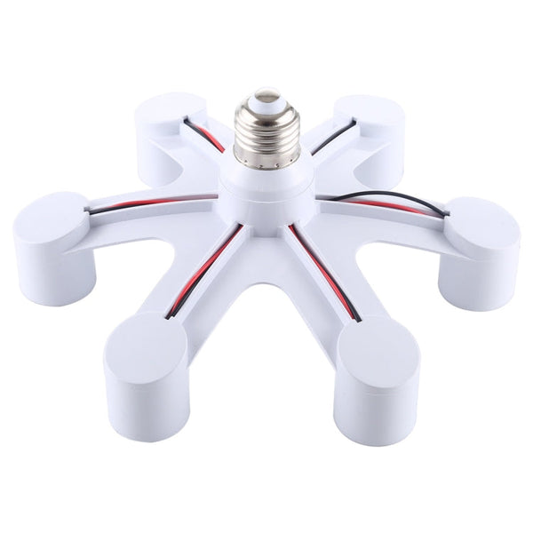 1 to 6 E27 Standard Lamp Holder Base Converter LED Light Bulbs Socket Adapter