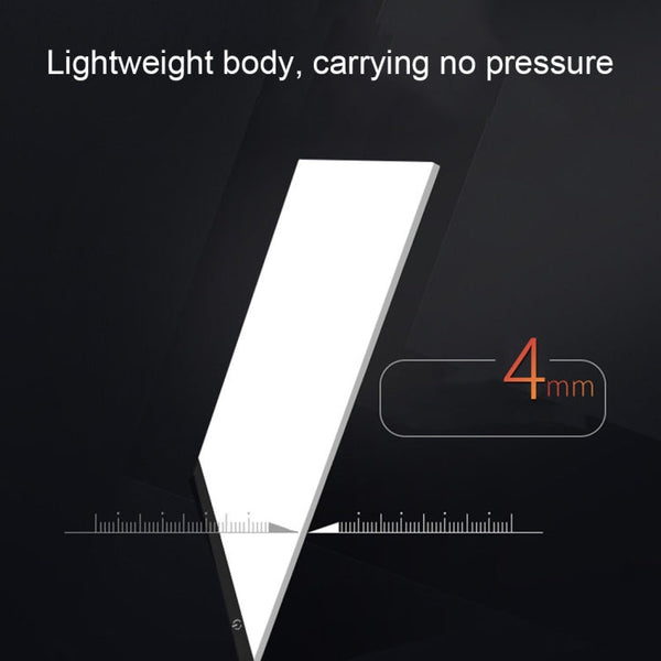 Ultra-thin A4 Size Portable USB LED Artcraft Tracing Light Box Copy Board Brightness Control for Artists Drawing Sketching Animation and X-ray Viewing, Brightness Control No Charger
