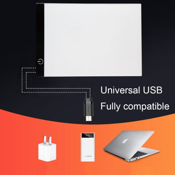 Ultra-thin A4 Size Portable USB LED Artcraft Tracing Light Box Copy Board Brightness Control for Artists Drawing Sketching Animation and X-ray Viewing, Brightness Control